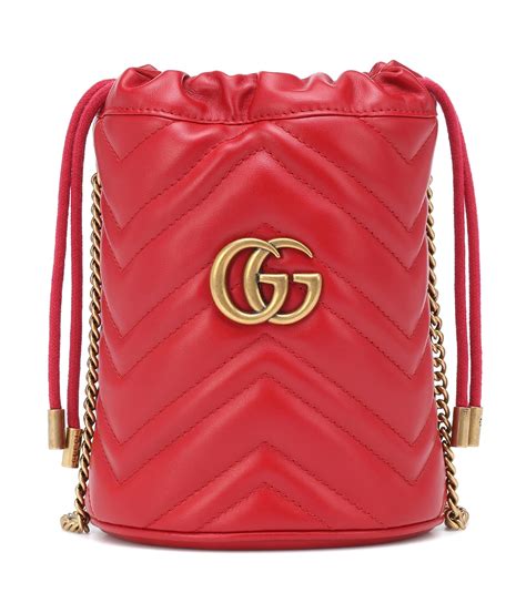 gucci gg marmont 2.0 mini leather bucket bag|gucci marmont mini street style.